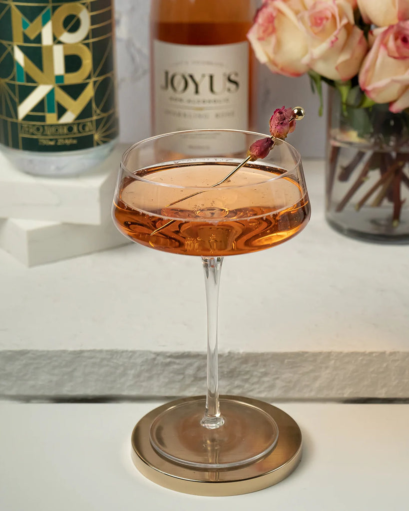 Non-Alcoholic Sparkling Rosy Gimlet Cocktail