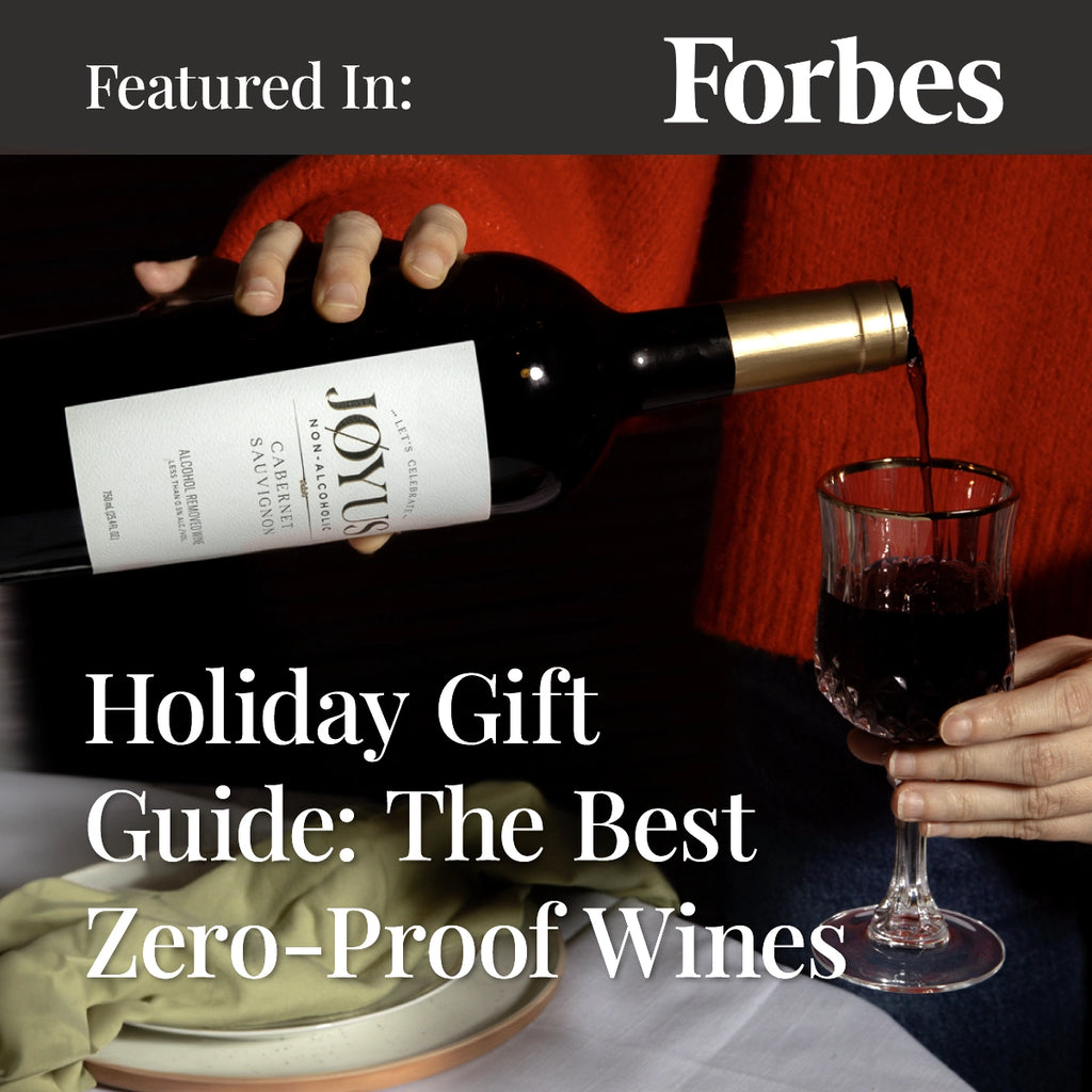 Forbes' Holiday Gift Guide 2023 of Zero-Proof wines featuring Jøyus Cabernet Sauvignon