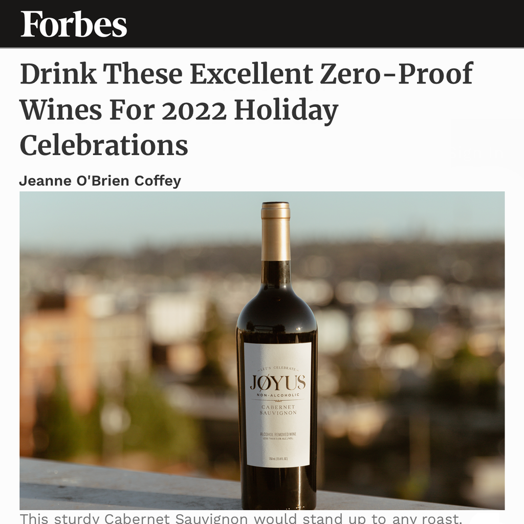 Forbes: Drink These Excellent Zero-Proof Wines For 2022 Holiday Celebrations