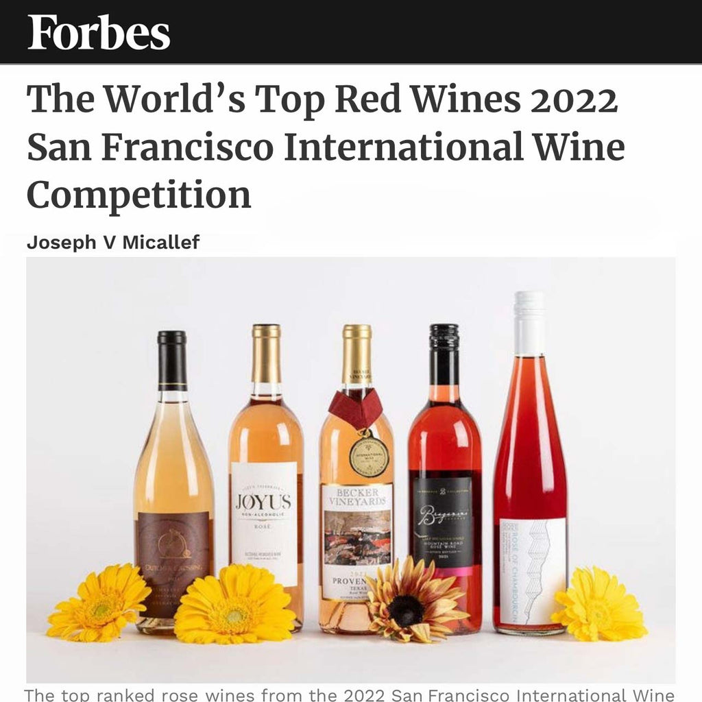 Forbes: The World’s Top Red Wines 2022 San Francisco International Wine Competition